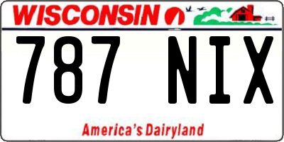 WI license plate 787NIX