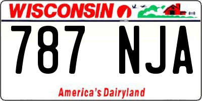 WI license plate 787NJA