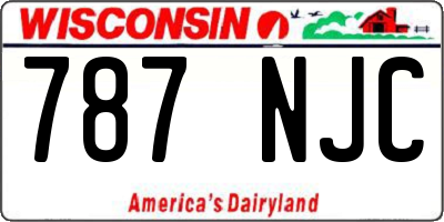 WI license plate 787NJC