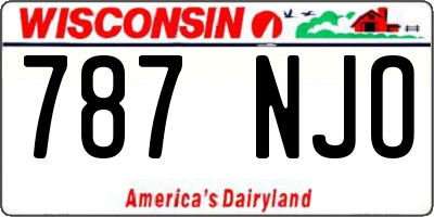 WI license plate 787NJO