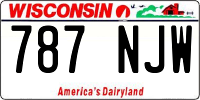 WI license plate 787NJW