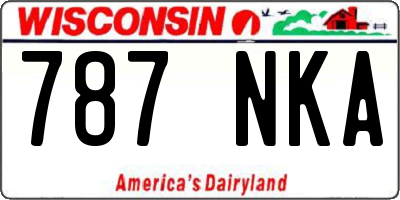 WI license plate 787NKA