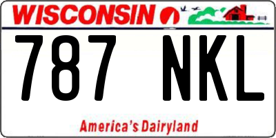 WI license plate 787NKL