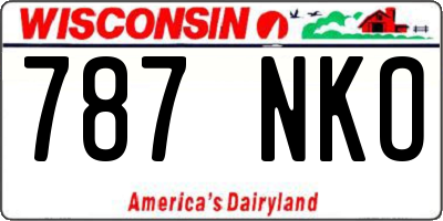 WI license plate 787NKO