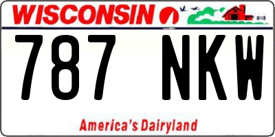WI license plate 787NKW