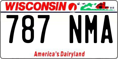 WI license plate 787NMA