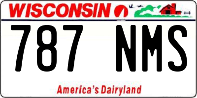 WI license plate 787NMS