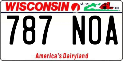 WI license plate 787NOA