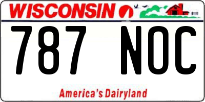 WI license plate 787NOC
