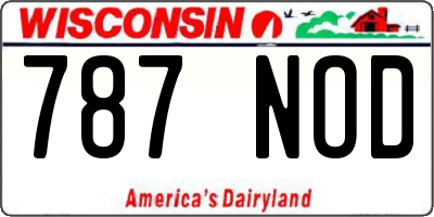 WI license plate 787NOD