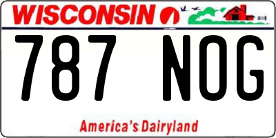 WI license plate 787NOG