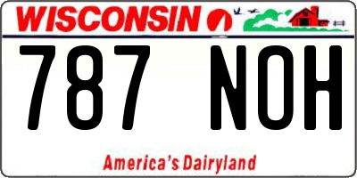 WI license plate 787NOH