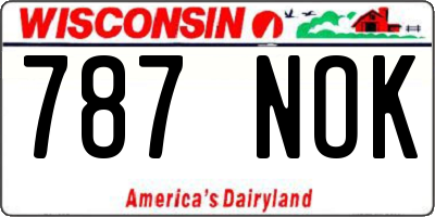 WI license plate 787NOK