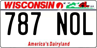 WI license plate 787NOL
