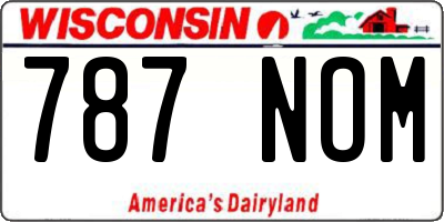 WI license plate 787NOM