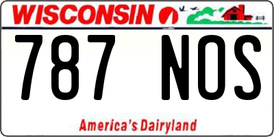 WI license plate 787NOS