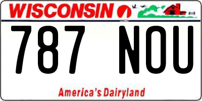 WI license plate 787NOU