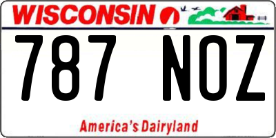 WI license plate 787NOZ