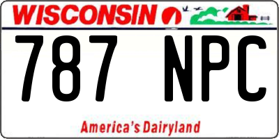 WI license plate 787NPC