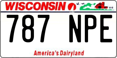 WI license plate 787NPE
