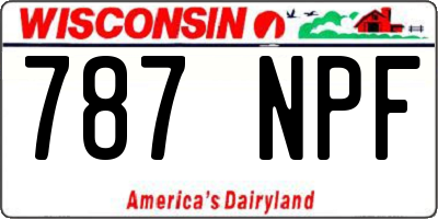 WI license plate 787NPF