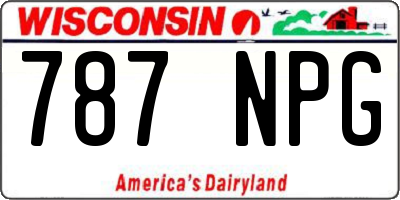 WI license plate 787NPG