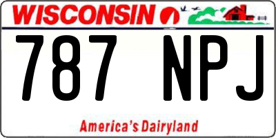 WI license plate 787NPJ