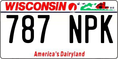 WI license plate 787NPK