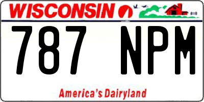 WI license plate 787NPM