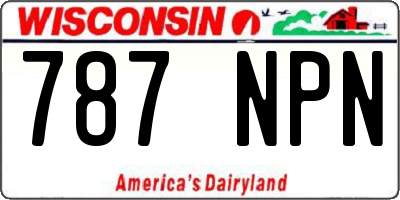 WI license plate 787NPN