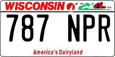 WI license plate 787NPR