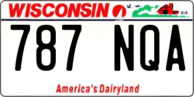WI license plate 787NQA