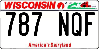 WI license plate 787NQF