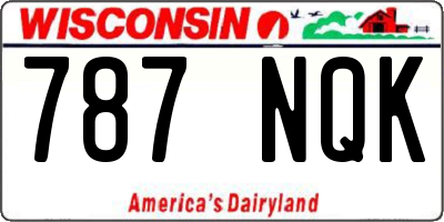 WI license plate 787NQK