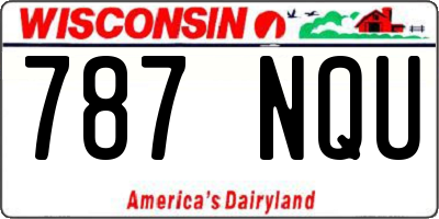 WI license plate 787NQU