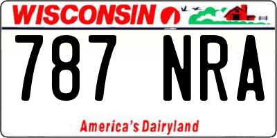 WI license plate 787NRA