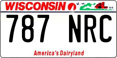 WI license plate 787NRC