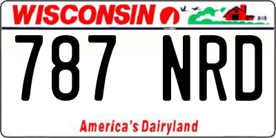 WI license plate 787NRD