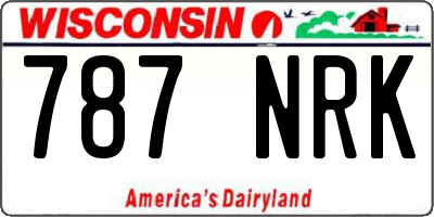 WI license plate 787NRK