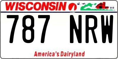 WI license plate 787NRW