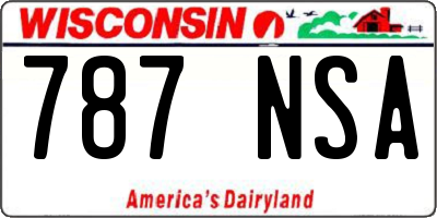 WI license plate 787NSA