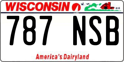 WI license plate 787NSB