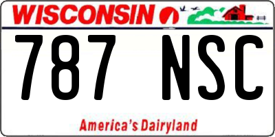 WI license plate 787NSC