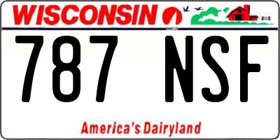 WI license plate 787NSF