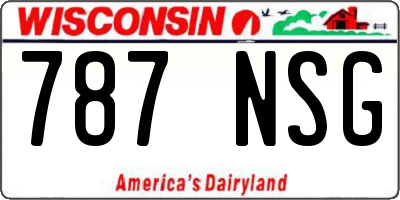 WI license plate 787NSG