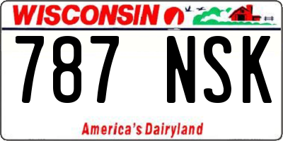 WI license plate 787NSK