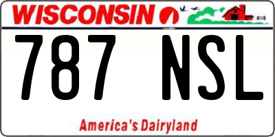 WI license plate 787NSL
