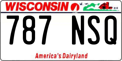 WI license plate 787NSQ