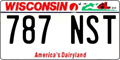 WI license plate 787NST