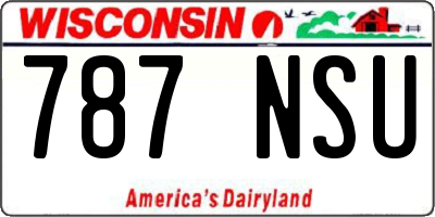 WI license plate 787NSU